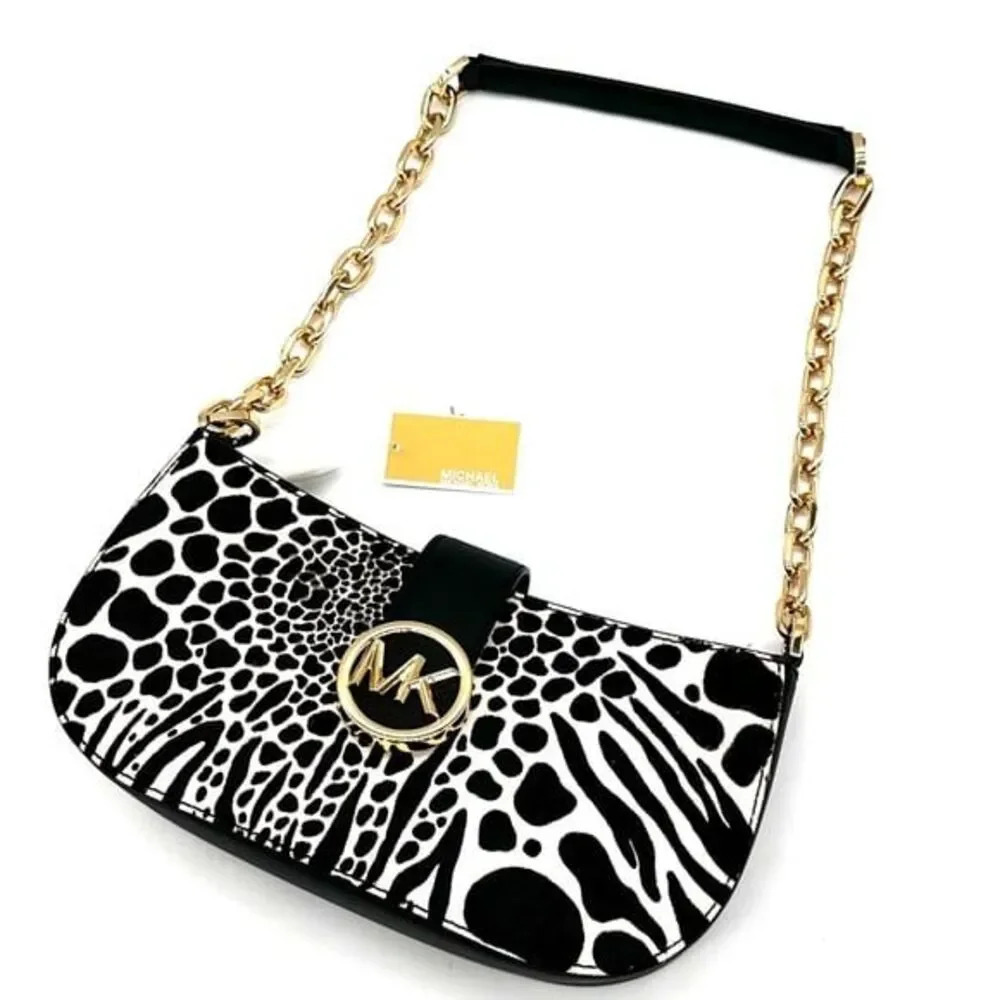 Michael Kors Carmen Small Pouchette Crossbody Bag Black Multi